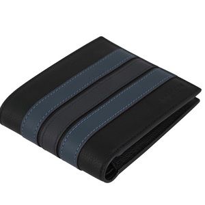 3 N 1 Varsity Leather Black Blue Wallet F24649